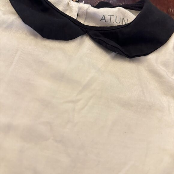 ATUN Girls Ivory Black Peter Pan A Line Dress 4-5 Years C13 - Picture 3 of 8